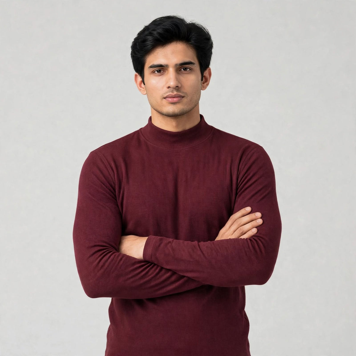 NEVA Gents Flat Back Rib T-Neck Layering Under Jacket