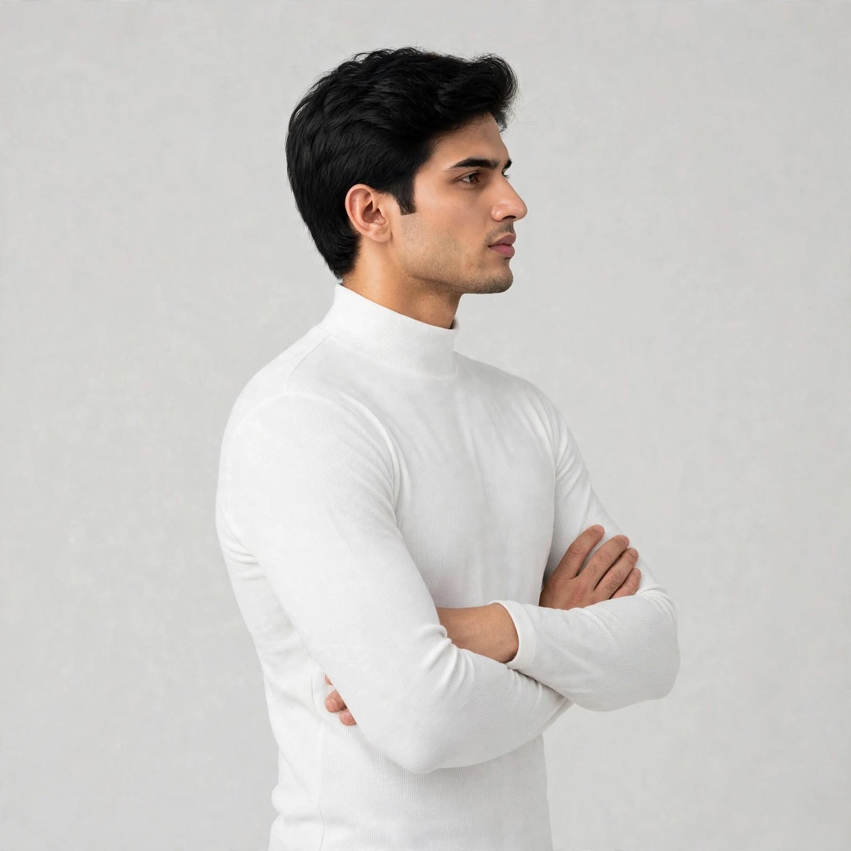 NEVA Gents Flat Back Rib T-Neck Layering Under Jacket