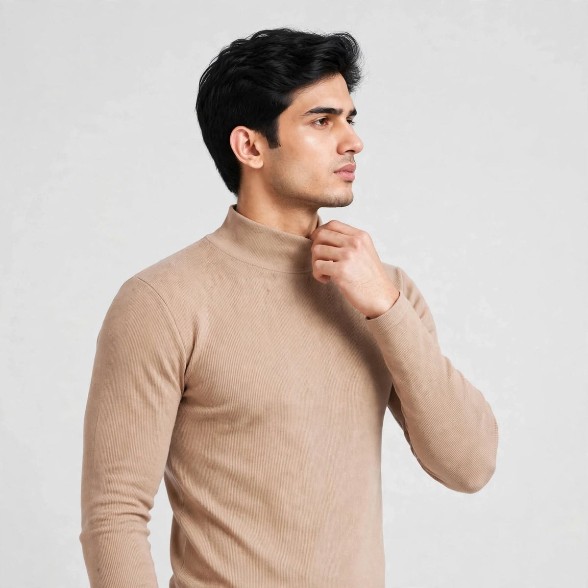 NEVA Gents Flat Back Rib T-Neck Layering Under Jacket
