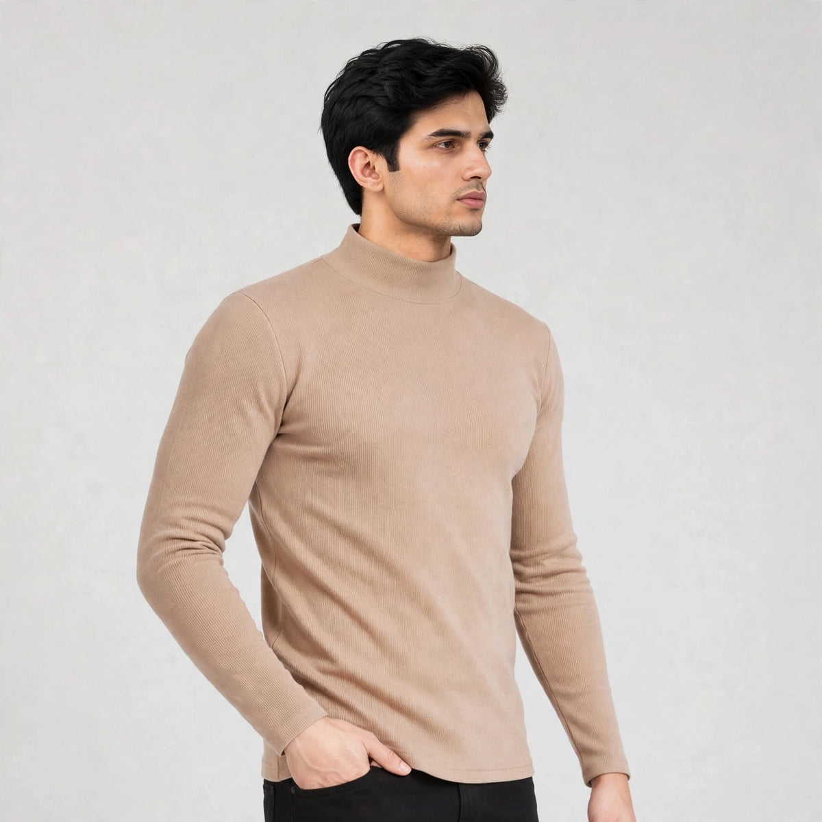 NEVA Gents Flat Back Rib T-Neck Layering Under Jacket