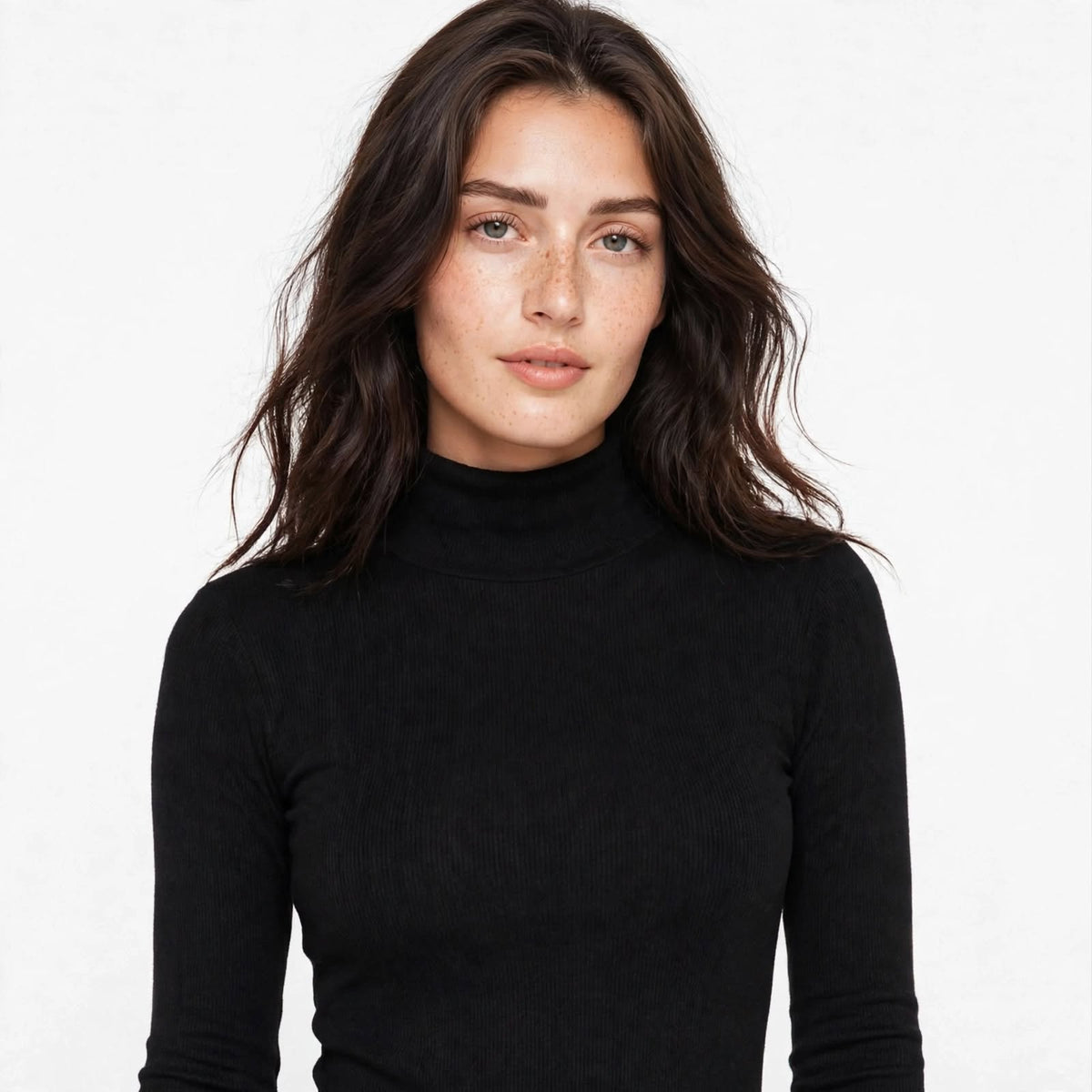 Women's Ribbed Turtle Neck Under Jacket