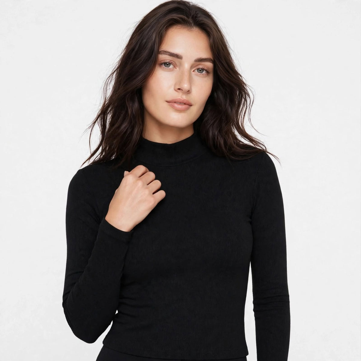 Women's Ribbed Turtle Neck Under Jacket