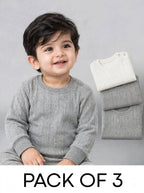 Neva Kids Unisex (Boys and Girls) 3 Upper Set Esancia Thermal- 2 Milange Grey and 1 Off White