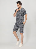 Neva Men Co-ord Set 1 Half Sleeve T-shirt and 1 bermuda shorts printed pattern