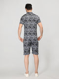 Neva Men Co-ord Set 1 Half Sleeve T-shirt and 1 bermuda shorts printed pattern