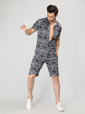 Neva Men Co-ord Set 1 Half Sleeve T-shirt and 1 bermuda shorts printed pattern