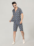 Neva Men Co-ord Set 1 Half Sleeve T-shirt and 1 bermuda shorts printed pattern