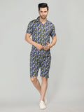 Neva Men Co-ord Set 1 Half Sleeve T-shirt and 1 bermuda shorts printed pattern