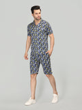 Neva Men Co-ord Set 1 Half Sleeve T-shirt and 1 bermuda shorts printed pattern