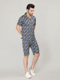 Neva Men Co-ord Set 1 Half Sleeve T-shirt and 1 bermuda shorts printed pattern