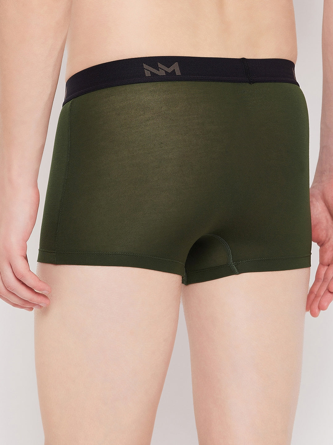 Neva Modal Solid Ultra Short Trunk/Underwear for Men-  Black, Olive, Steel Grey Collection (Pack of 3)