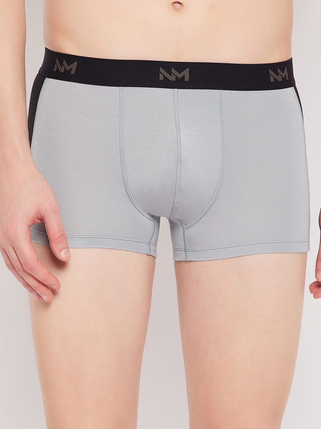 Neva Modal Solid Ultra Short Trunk Underwear for Men- Sea Green, Maroon, Silver Grey Collection (Pack of 3)