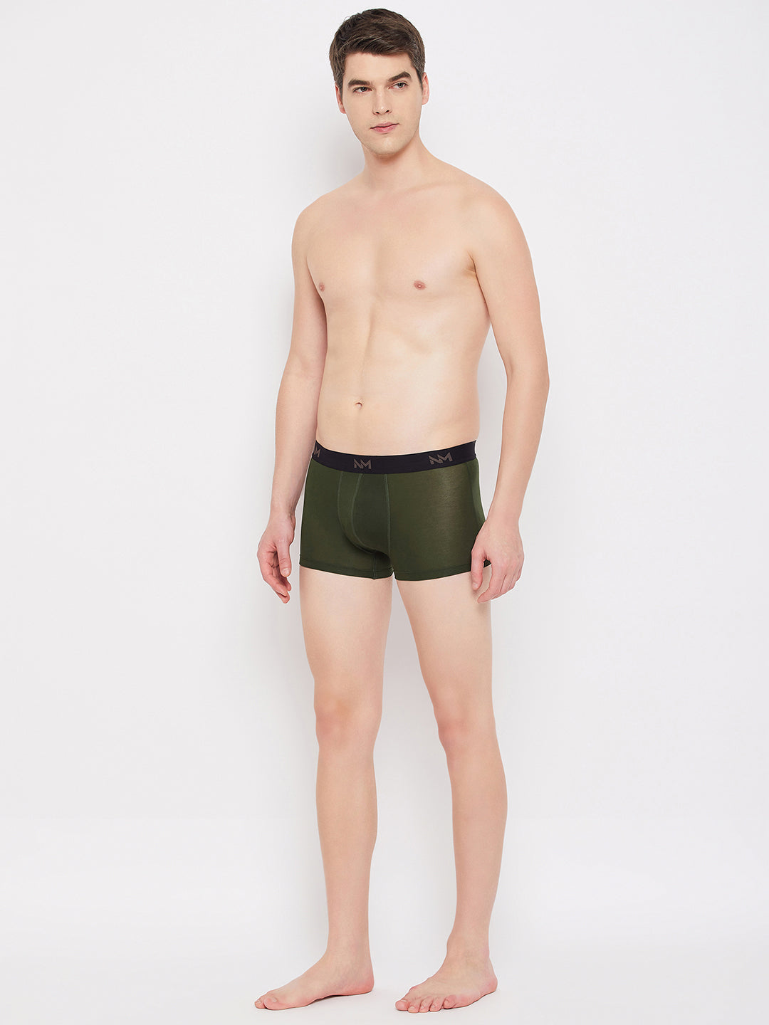 Neva Modal Solid Ultra Short Trunk Underwear for Men- Blue, Olive, Steel Grey Collection (Pack of 3)