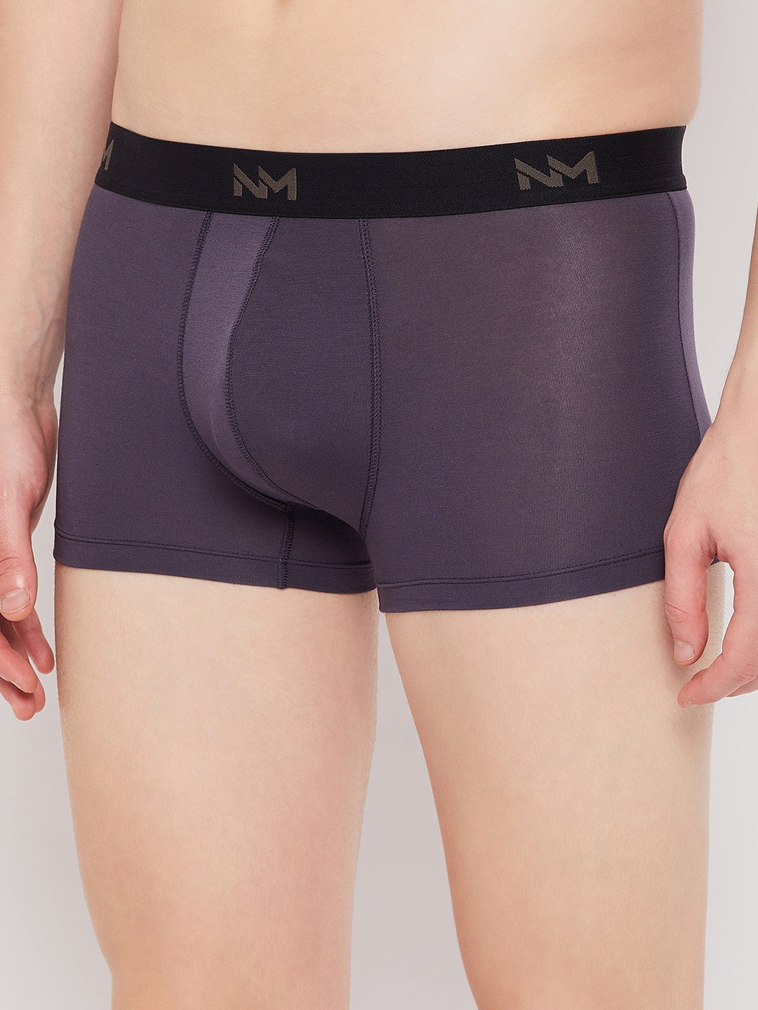 Neva Modal Solid Ultra Short Trunk/Underwear for Men-  Black, Olive, Steel Grey Collection (Pack of 3)