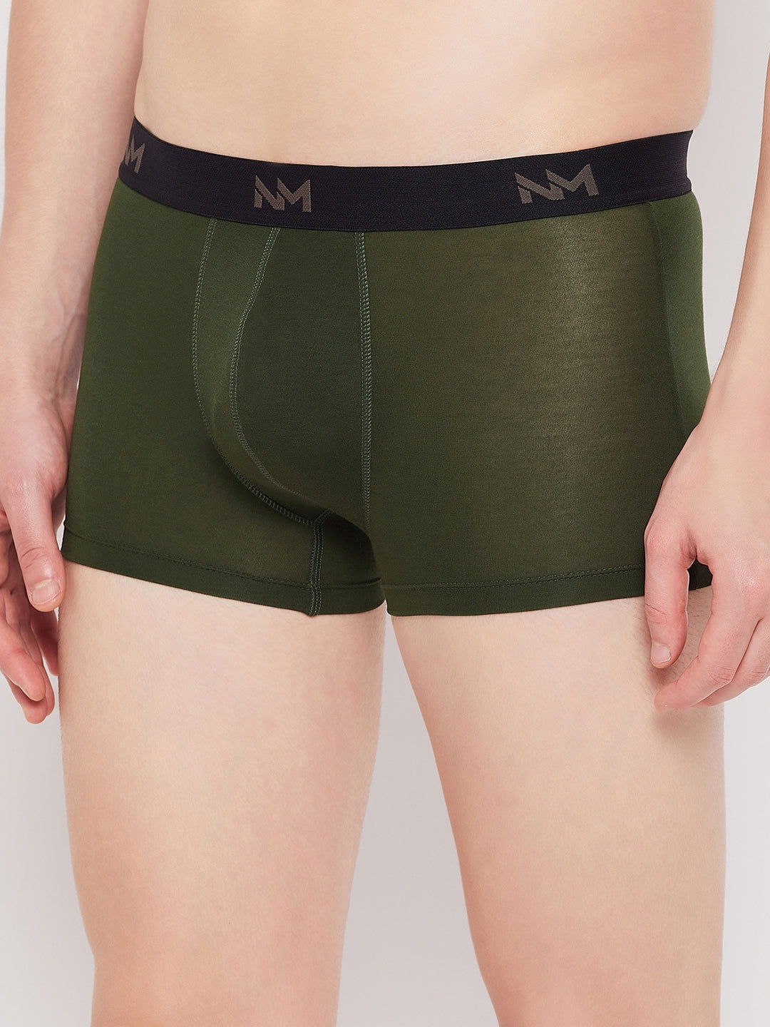 Neva Modal Solid Ultra Short Trunk Underwear for Men- Blue, Olive, Steel Grey Collection (Pack of 3)