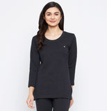 Neva Women Round Neck 3/4th Sleeves Upper- Anthra (Glaccia)