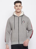 Livfree Mens Full Zipper Hoody With Chest Patch Sweatshirt