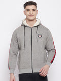 Livfree Mens Full Zipper Hoody With Chest Patch Sweatshirt