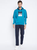 Livfree Men's Hoodie Color Blocked Tracksuit - Peacock/Navy