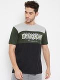 Neva Men's Round Neck Half Sleeve Printed T-Shirt-Green