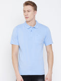 Neva Polo Neck Men's T-Shirt in Solid Pattern Half Sleeve