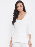 Neva Modal Deep Scoop Neck 3/4th Sleeve Thermal Upper for Women