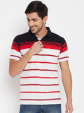 Neva Men's Regular Fit Striped T-Shirt -Red