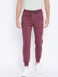 Livfree Men's Milange Trackpant - Maroon Snow