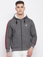 Livfree Mens Full Zipper Hoody With Chest Patch Sweatshirt