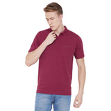 Neva Polo Neck Men's T-Shirt in Solid Pattern Half Sleeve