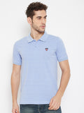 Neva Men's Regular Fit Solid T-Shirt For Men- Powder Blue