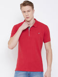 Neva Polo Neck Men's T-Shirt in Solid Pattern Half Sleeve