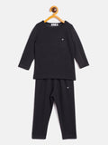 Neva Boys Round Neck Full Sleeve Glaccia Thermal Upper & Bottom Set- Anthra