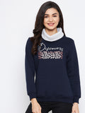 Livfree women High Neck Chest printed Full Sleeve sweatshirt