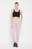 Livfree Graphic Printed Track Pants For Women- Pink Mix