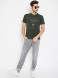 LIVFREE Round Neck Men's T-Shirt in Printed Pattern Half Sleeve