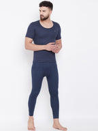 Men's Thermal Round Neck Half Sleeve - Denim (Velveti)
