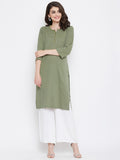 Neva Women's Printed Kurti-Olive