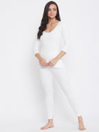 Neva Modal Deep Scoop Neck 3/4th Sleeve Thermal Upper for Women