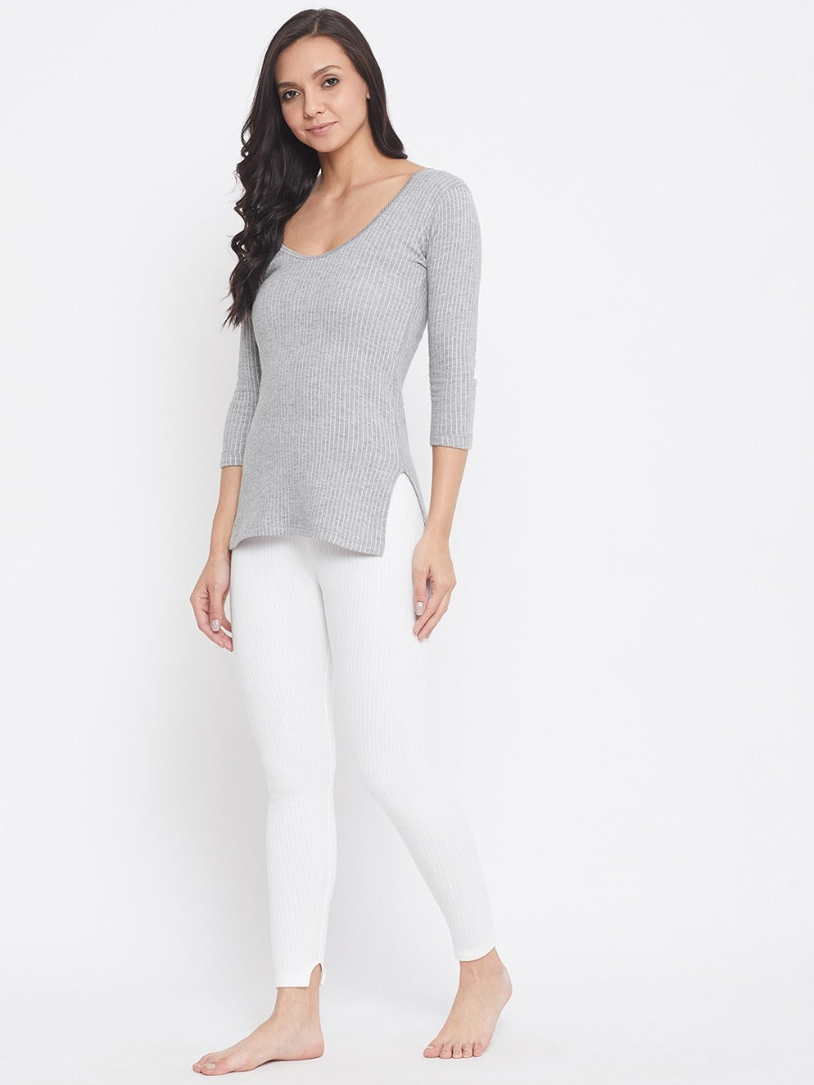 Neva Modal Deep Scoop Neck 3/4th Sleeve Thermal Upper for Women
