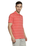 T-Shirt Pin Stripe For Men- Coral Milange