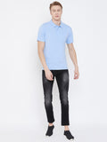 Neva Polo Neck Men's T-Shirt in Solid Pattern Half Sleeve