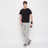 Neva Men's Track Pant in Solid Pattern Side pockets - Milange Grey