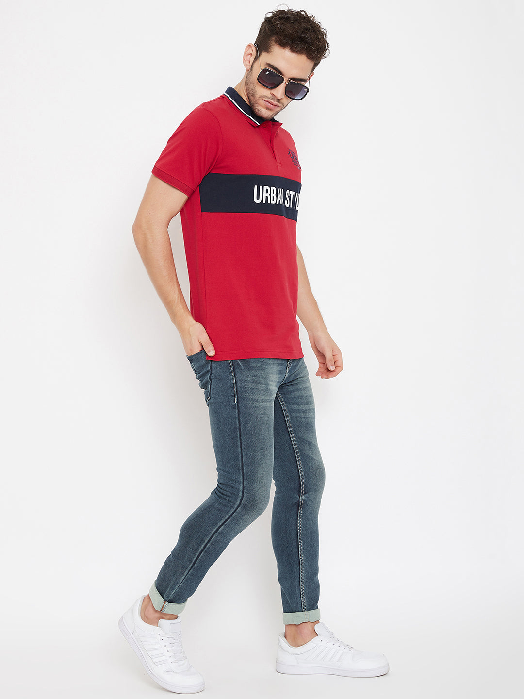 Neva Men's Regular Fit Solid T-Shirt- Red