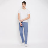 Neva Men's Track Pant in Solid Pattern Side pockets - Denim Milange