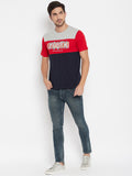 LIVFREE Round Neck Men's T-Shirt in Printed Pattern Half Sleeve