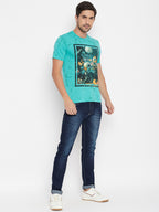 LIVFREE Round Neck Men's T-Shirt in Printed Pattern Half Sleeve