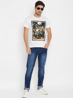 LIVFREE Round Neck Men's T-Shirt in Printed Pattern Half Sleeve