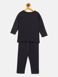 Neva Boys Round Neck Full Sleeve Glaccia Thermal Upper & Bottom Set- Anthra