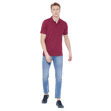 Neva Polo Neck Men's T-Shirt in Solid Pattern Half Sleeve